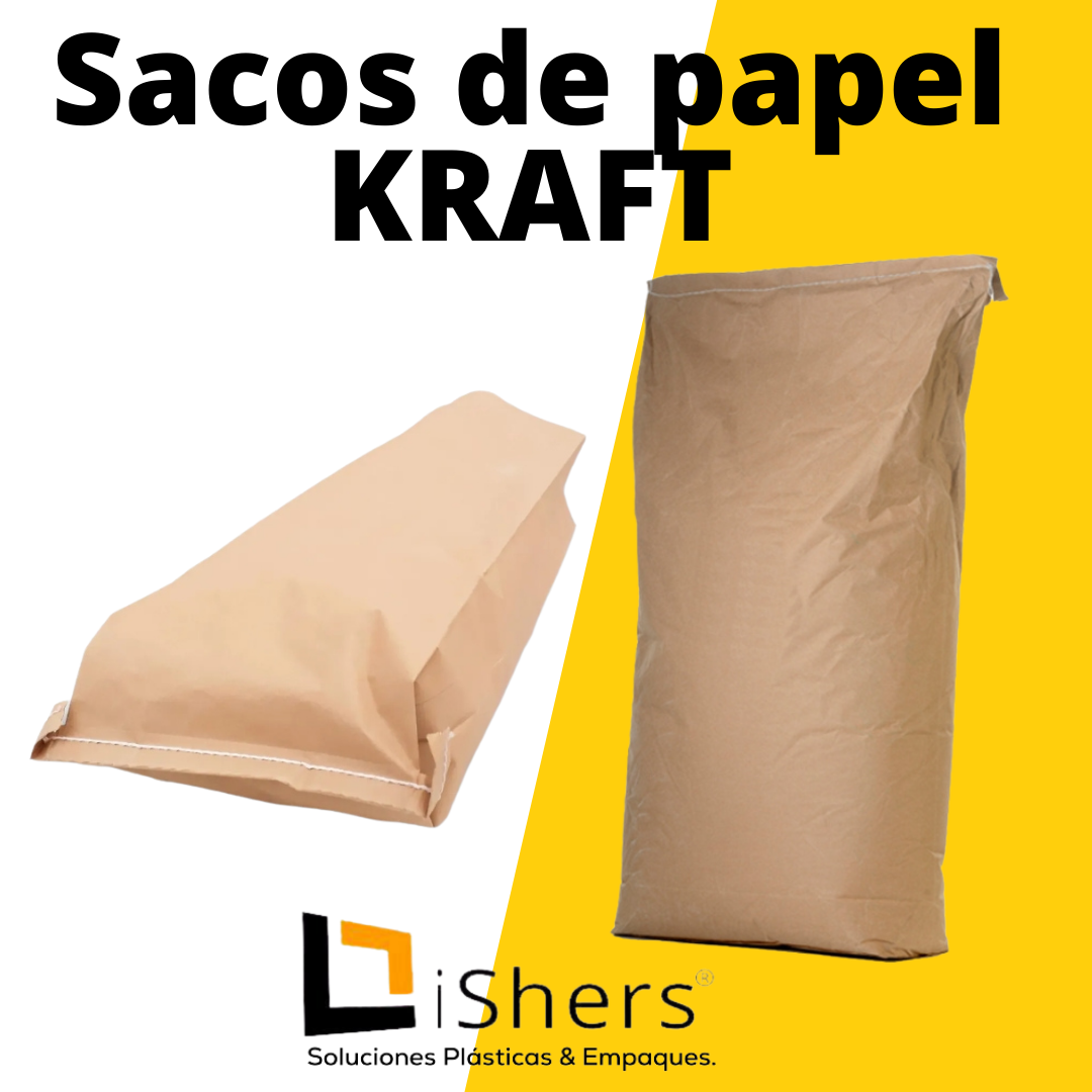 SACOS DE PAPEL KRAFT 15kg – iShers  Materiales y suministros para la  industria