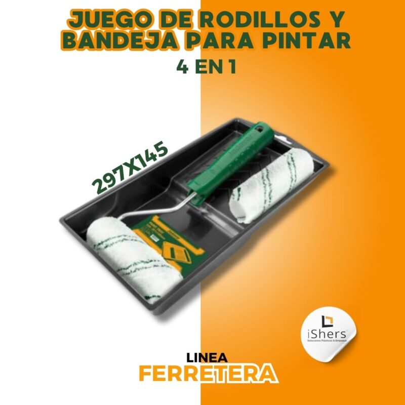 Juego de Rodillo 4" P/Pintar 4 en 1