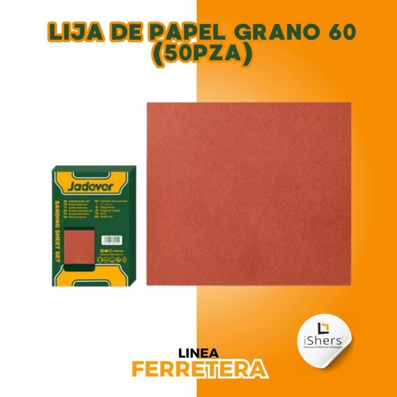 LIJA DE PAPEL GRANO 60 (50PZA)