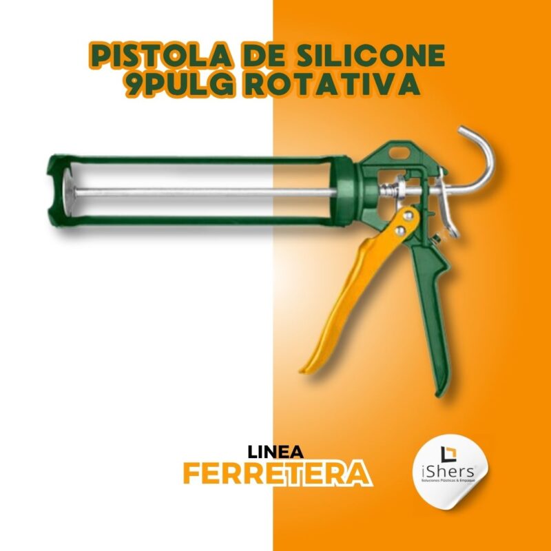 PISTOLA PARA CARTUCHO ROTATIVA DE SILICON 9"