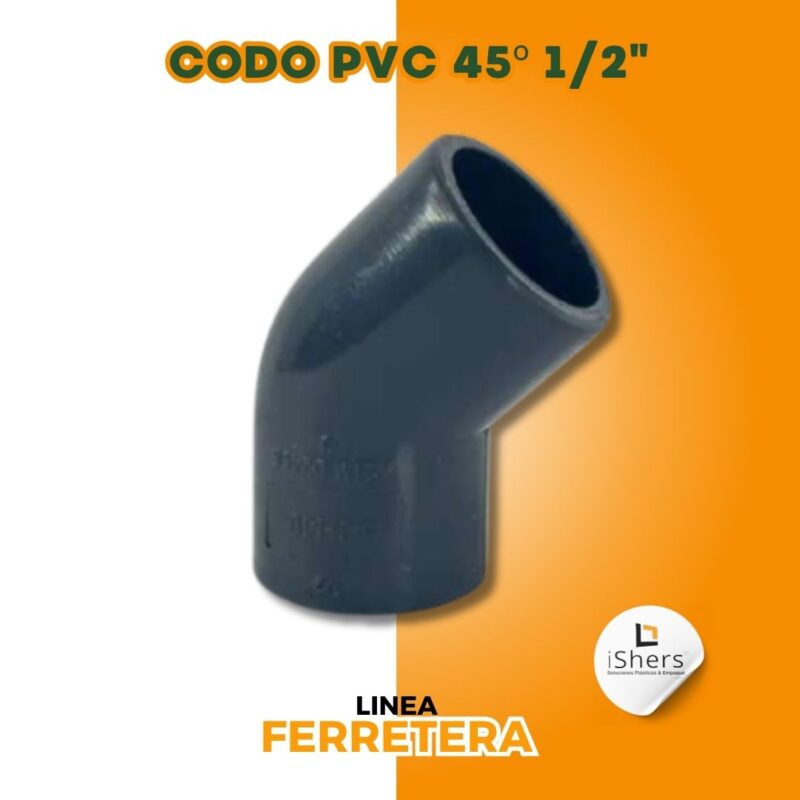 CODO DE 3/4" 45 PVC