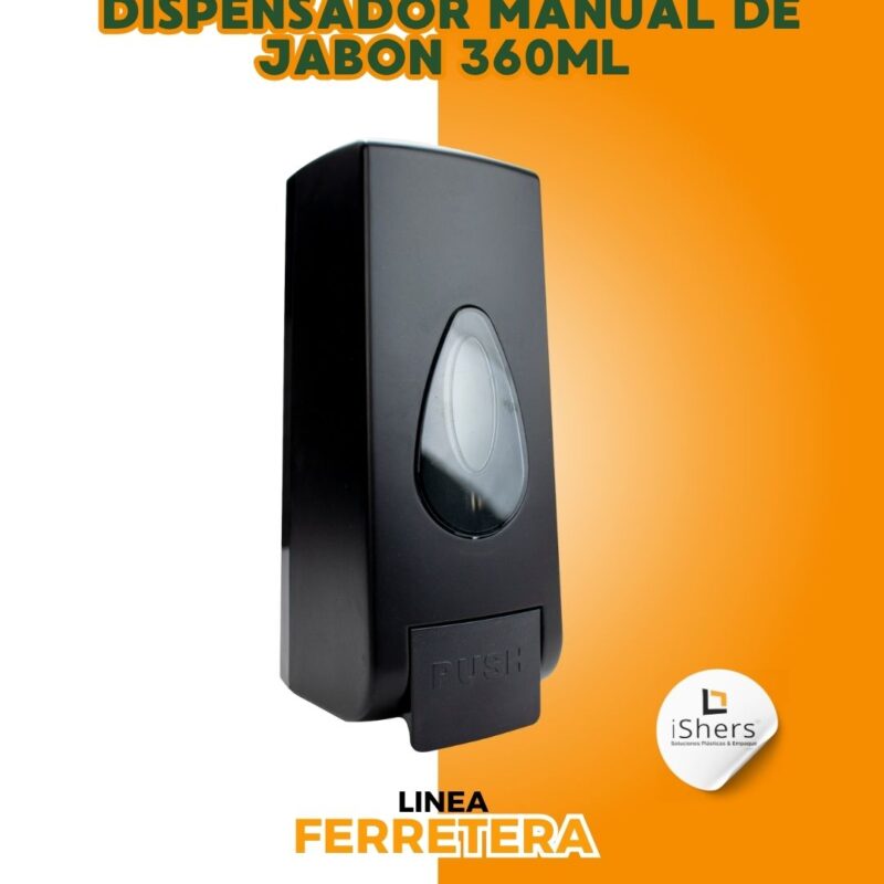 DISPENSADOR  DE JABON 360ML  COLOR  NEGRO