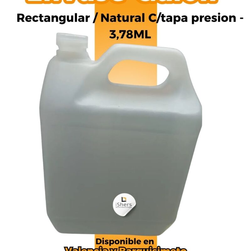 ENVASE DE GALON 3,78ML NATURAL