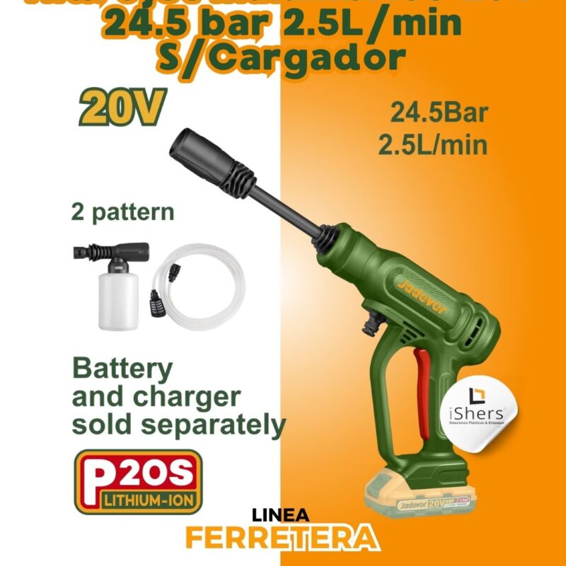 Hidrojet Inalámbrico 20V 24.5 bar 2.5L/min S/Cargador