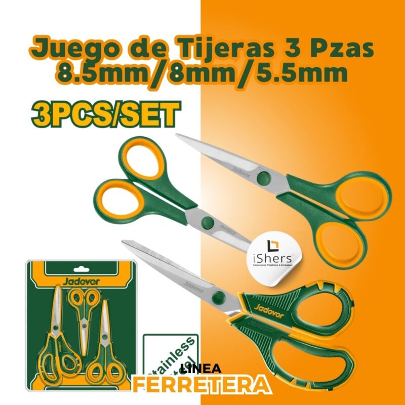 Juego de Tijeras 3 Pzas 8.5mm/8mm/5.5mm